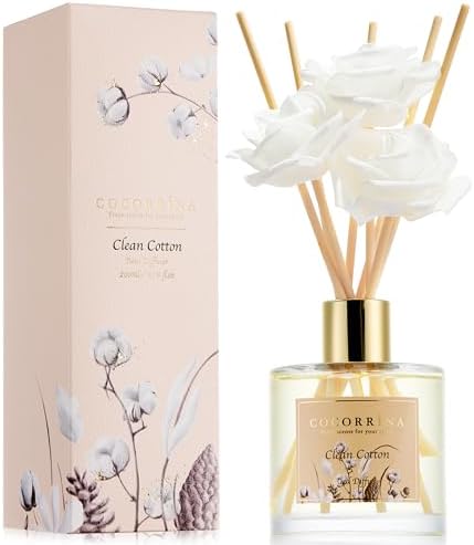 Cocorrna Reed Diffuser Set 67oz Fresh Cotton Scent Home Fragrance