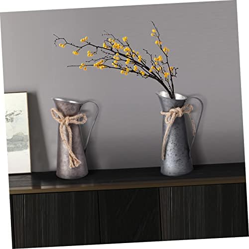 Vintage Desktop Flower Bucket Iron Plant Pot for Home Decor