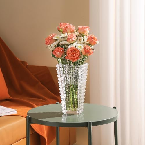 Crystal Vase 9 Inches Tall for Flowers and Decor
