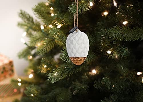 DEMDACO Pinecone White 3 Inch Fragrance Diffuser Ornament Set of 2