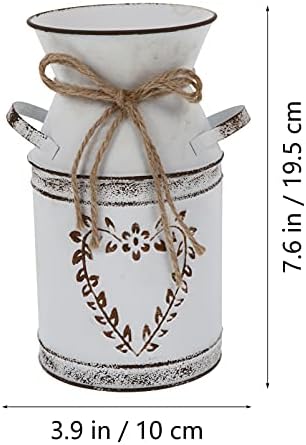 Vintage Flower Bucket Wrought Iron Vase for Home Decor