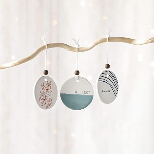 DEMDACO Reflect Green and White Earthenware Diffuser Ornament