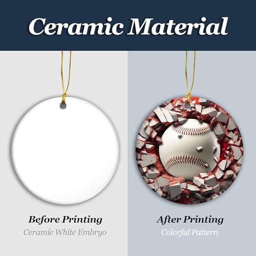 3D Baseball Christmas Tree Ornament Sport Gift for Fans