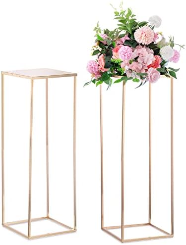 Nuptio Gold Vases Centerpieces 2 Pcs 315 Inch Tall Metal Flower Stand