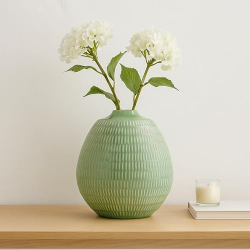 Sagebrook Home Decorative Ceramic Vase - 7 Inch Sculptural Style