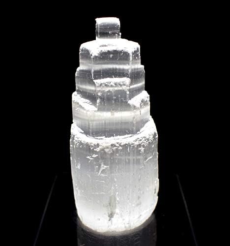HQRP 4 Inch White Selenite Skyscraper Towers 5PCS