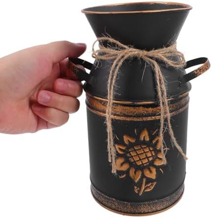 Didiseaon Shabby Chic Vintage Metal Pitcher Vase for Farmhouse Decor