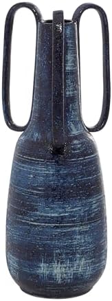 Deco 79 Blue Ceramic Vase with Handles
