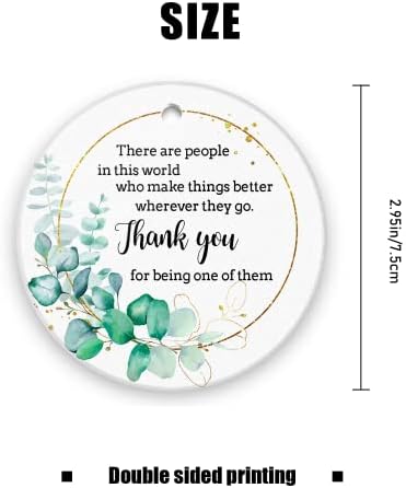 Thank You Christmas Tree Ornament Keepsake Collectible - Appreciation Gift 3in Ceramic Ornament with Gift Box