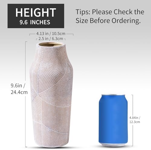 Vintage Ceramic Flower Vase 96 Inch Farmhouse Decor