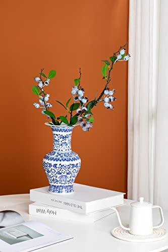 Blue and White Vase 10 Inch Ceramic Decor for Home
