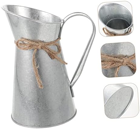 Vintage Iron Sheet Bucket for Home Decor Silver Finish