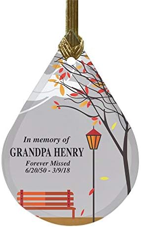 GiftsForYouNow Empty Bench Memorial Tear Drop Glass Ornament