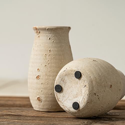 Ceramic Rustic Bud Vase Set Small Boho Decor for Living Room and Farmhouse Style