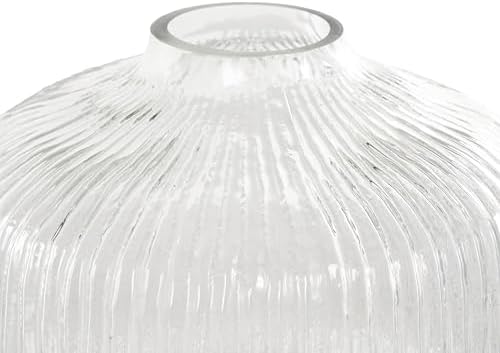 Deco 79 Clear Glass Round Ribbed Vase 8x8x8