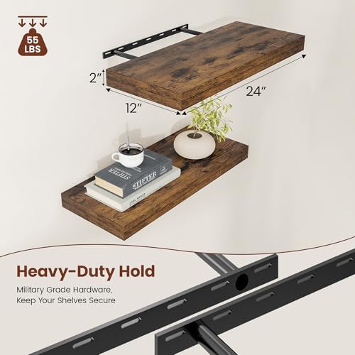 Vivelove 24 x 12 Floating Shelves Set Of 2
