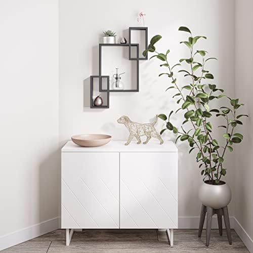 Ballucci Wooden Floating Wall Shelves 26 x 18 Black