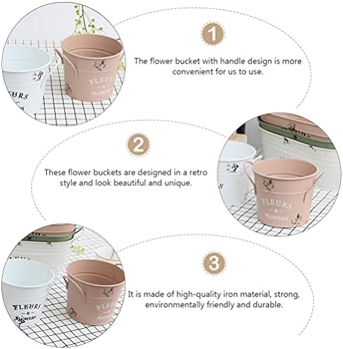 Cabilock Vintage Galvanized Metal Vase Decor