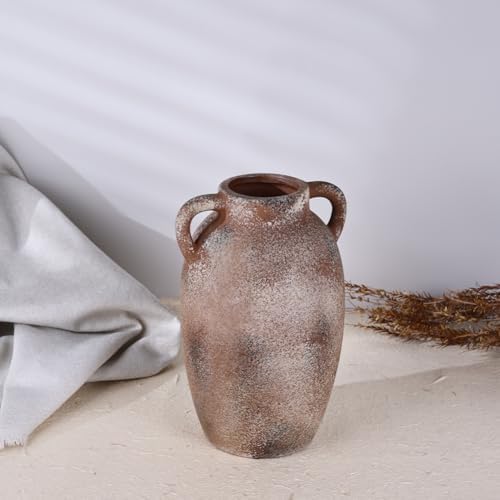 Rustic Ceramic Vase with 2 Handles
