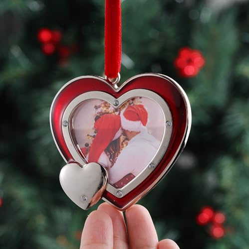 1 Set Heart Christmas Ornaments Metal Hanging Decorations for Tree