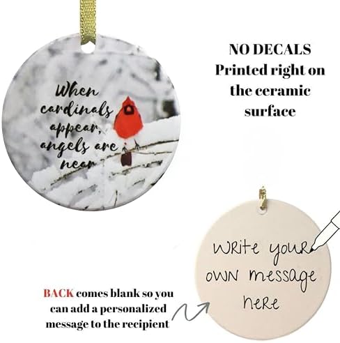 Memorial Christmas Ornament - When Cardinals Appear Angels Are Near