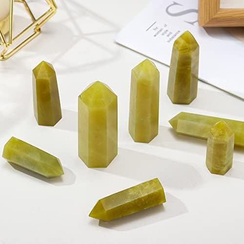 Green Jade Obelisk Wand Natural Crystal Home Decor
