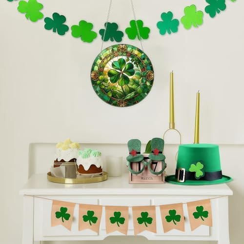 2 Pack Lucky Irish Shamrock Gift St Patricks Day Ornament Good Luck Hanging Decor