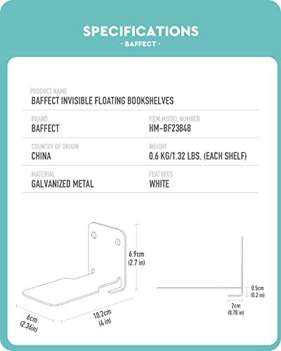 Baffect Invisible Floating Bookshelves Set of 4