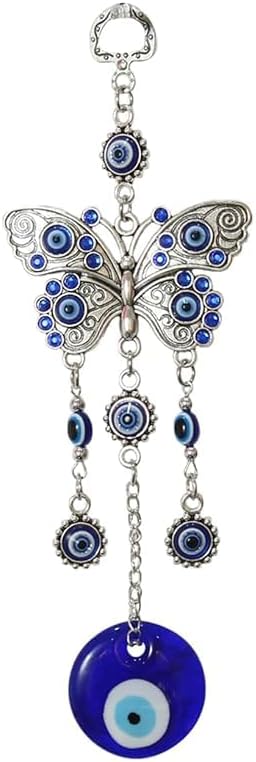 Butterfly Blue Evil Eye Wall Hanging for Home Entrance