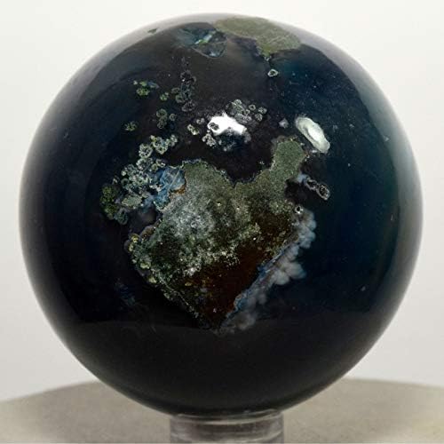 HQRP Dyed Deep Blue Agate Sphere with Stand