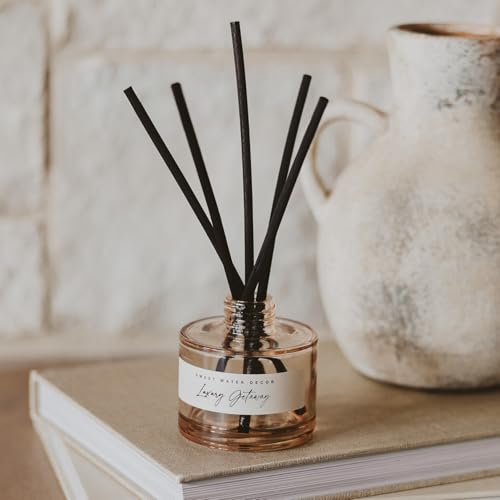 Sweet Water Decor Luxury Getaway Reed Diffuser - Hotel Scent with Leather Iris Sandalwood for 4 Months