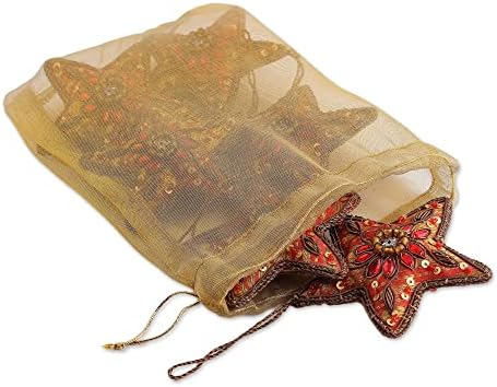 Novica Handmade Brilliant Stars Beaded Ornaments Set of 6