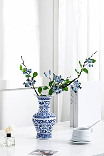 Blue and White Vase 10 Inch Ceramic Decor for Home
