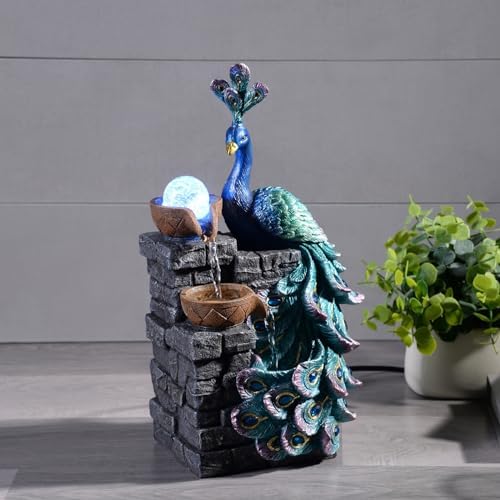 Tabletop Water Fountain with LED Color Changing Globe