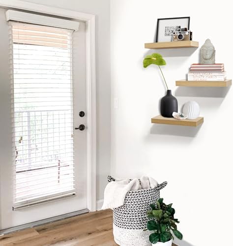AHDECOR Floating Shelves Set of 3 Rustic Wooden Ledge Decor