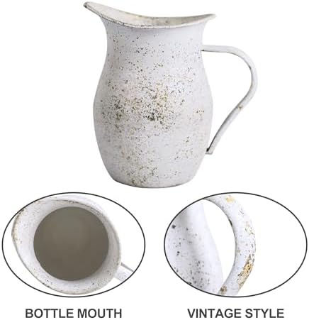 BIG FORTUNE Vintage Metal Milk Jug Pitcher Vase