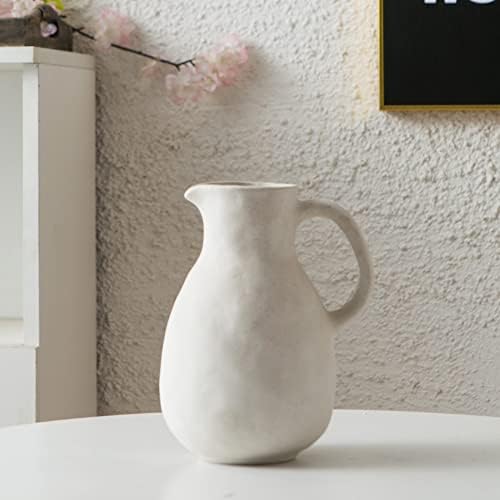 Kimdio Ceramic Vase with Handle Modern Farmhouse Decor