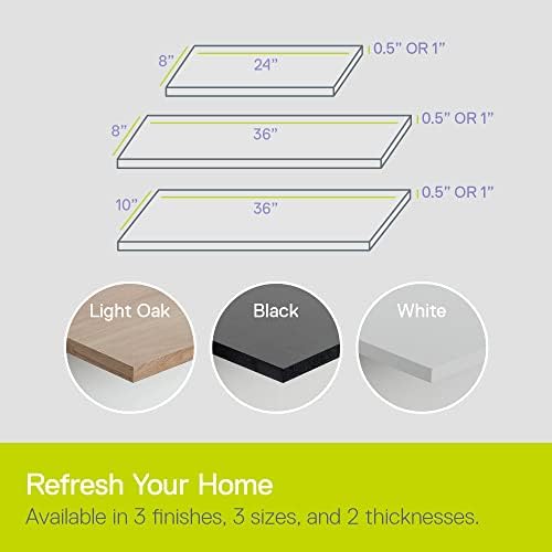 Delta Cycle Home Floating Shelves 2-Pack 24 x 8 x 5 Holds 33lbs Invisible Bracket