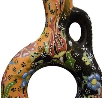 EliPOT Medium Ceramic Hittite Vase Black Orange