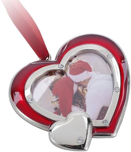 1 Set Heart Christmas Ornaments Metal Hanging Decorations for Tree