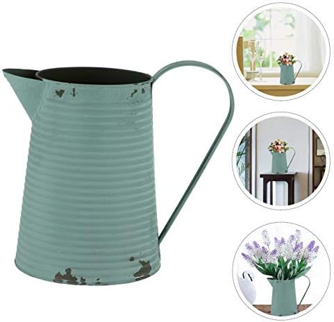 Cabilock Rustic Metal Flower Vase Vintage Pitcher