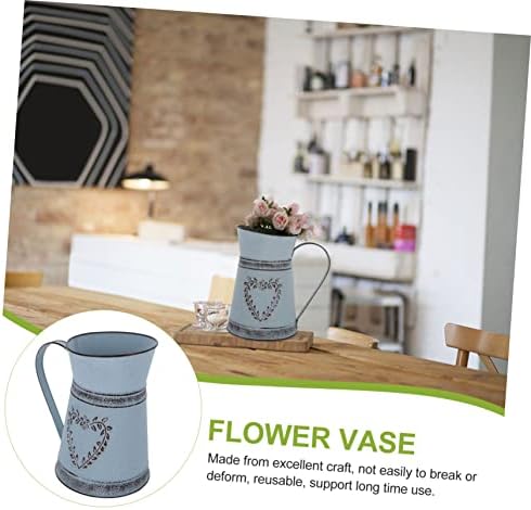 Vintage Kettle Shape Metal Flower Vase for Home Decor