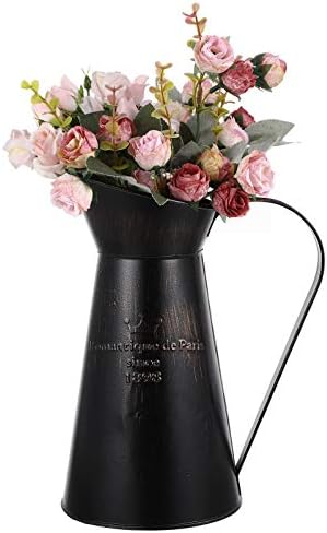 Black Metal Vase Rustic Farmhouse Decor