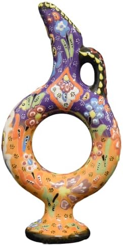 EliPOT Medium Ceramic Hittite Vase Light Orange Purple