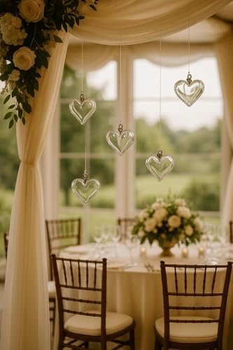Clear Glass Heart Ornament 175 in Elegant Hanging Decoration