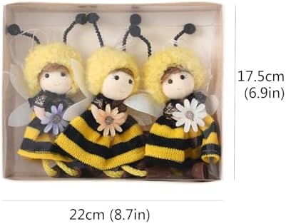 Bee Themed Birthday Decorations 3Pcs Hanging Ornament Tree with Angel Wings