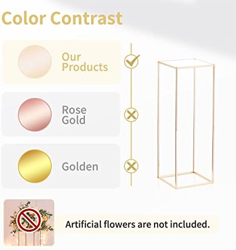 Nuptio Gold Vases Centerpieces 2 Pcs 315 Inch Tall Metal Flower Vase Stand