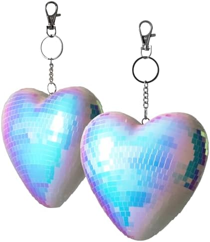 2 Pack Heart-Shaped Mirror Disco Ball Decor