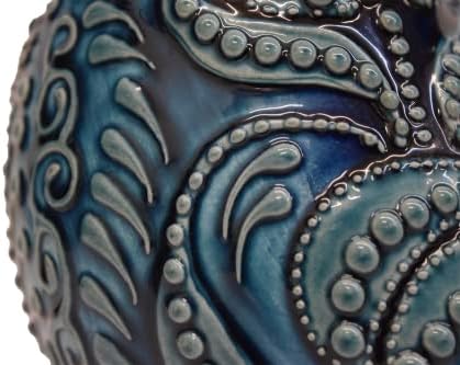 EliPOT Turkish 12 Inch Ceramic Swan Vase Turquoise Beta