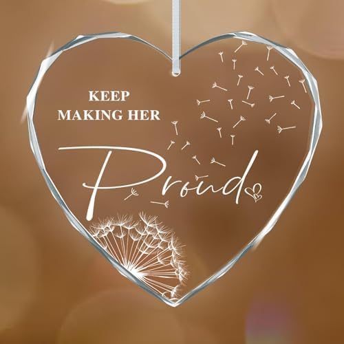 Sympathy Glass Ornament for Loss of Mother - Keep Making Her Proud